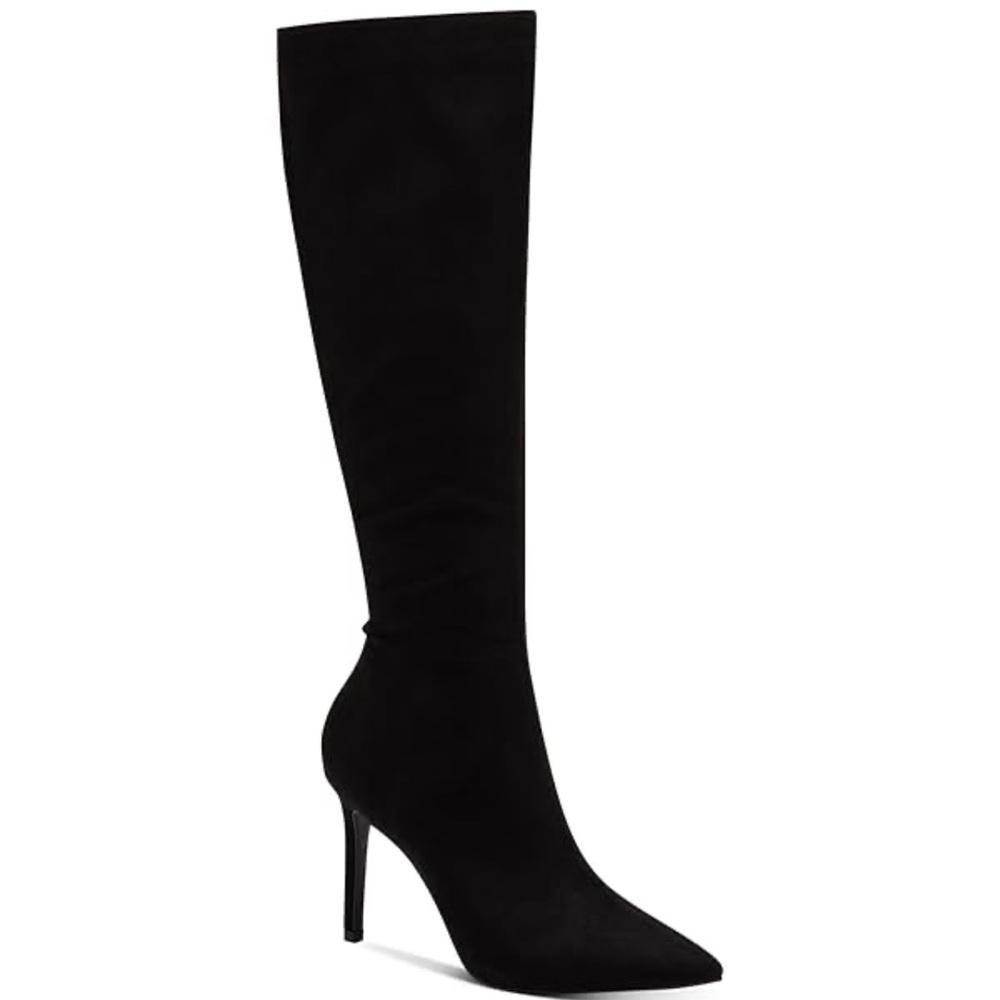 Windsor Black Faux Suede Over the Knee Boot Heels Women’s Size 7.5 NWT